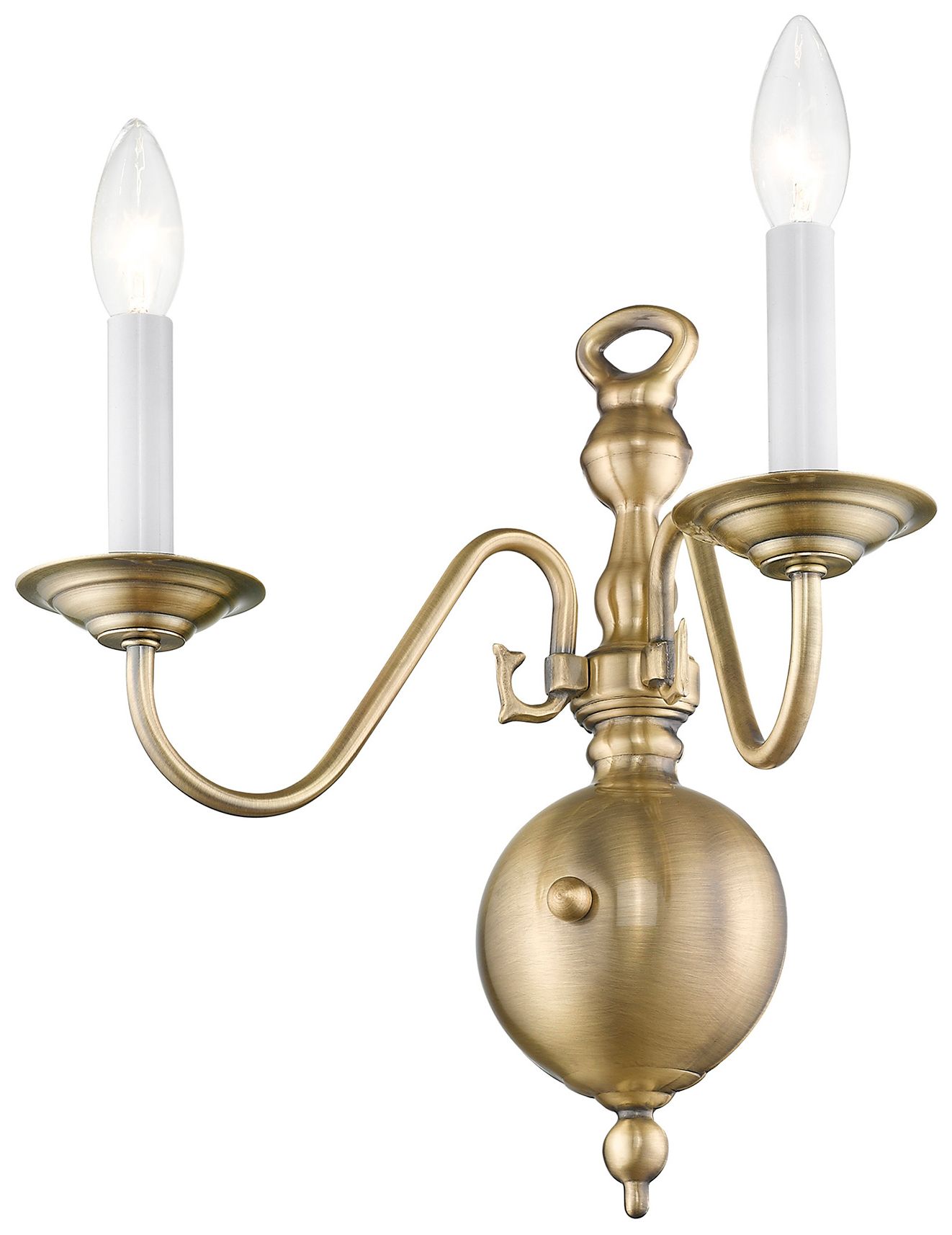 Image 5 Williamsburgh 13" High Antique Brass 2-Light Wall Sconce more views