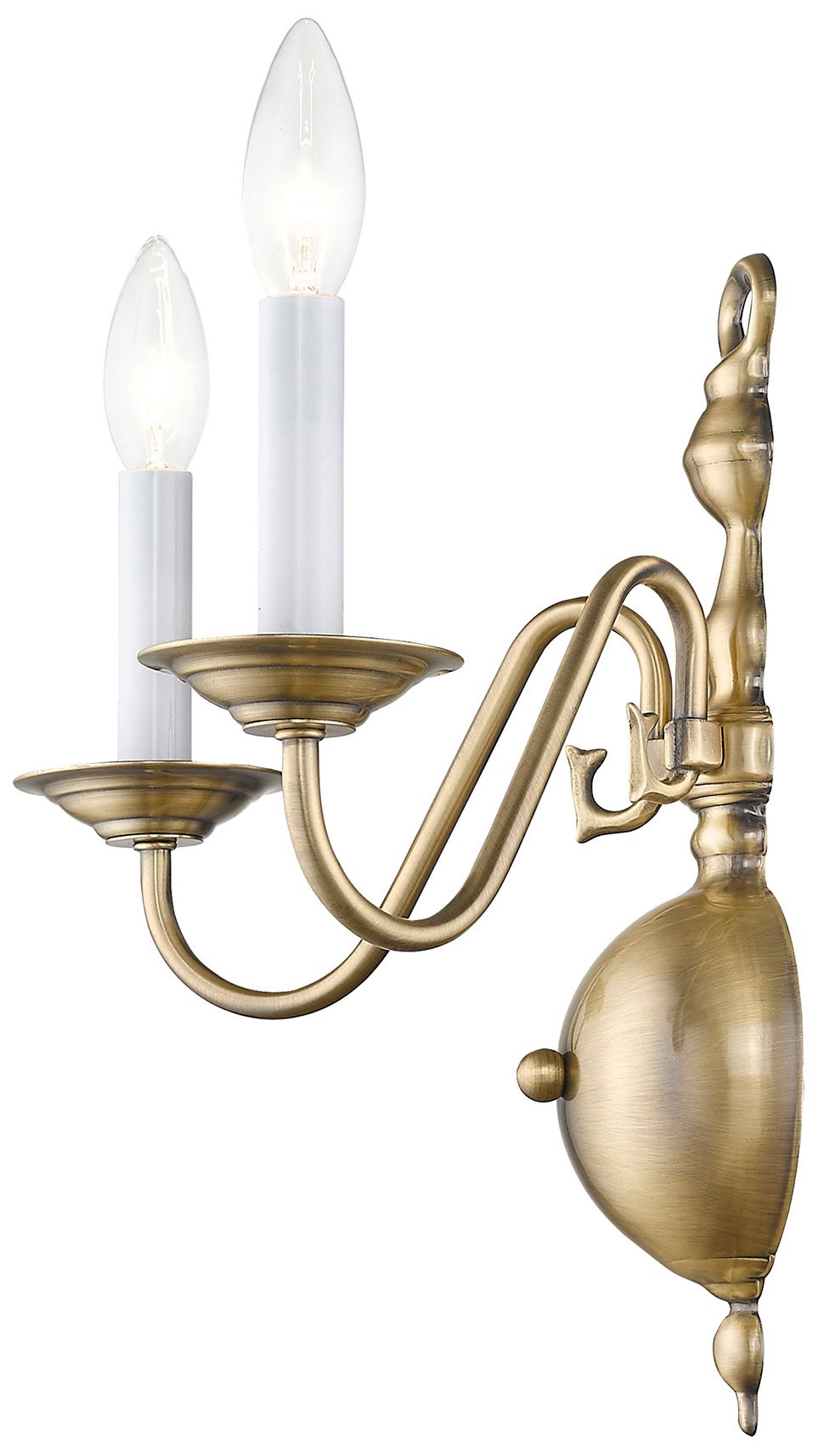 Image 6 Williamsburgh 13" High Antique Brass 2-Light Wall Sconce more views
