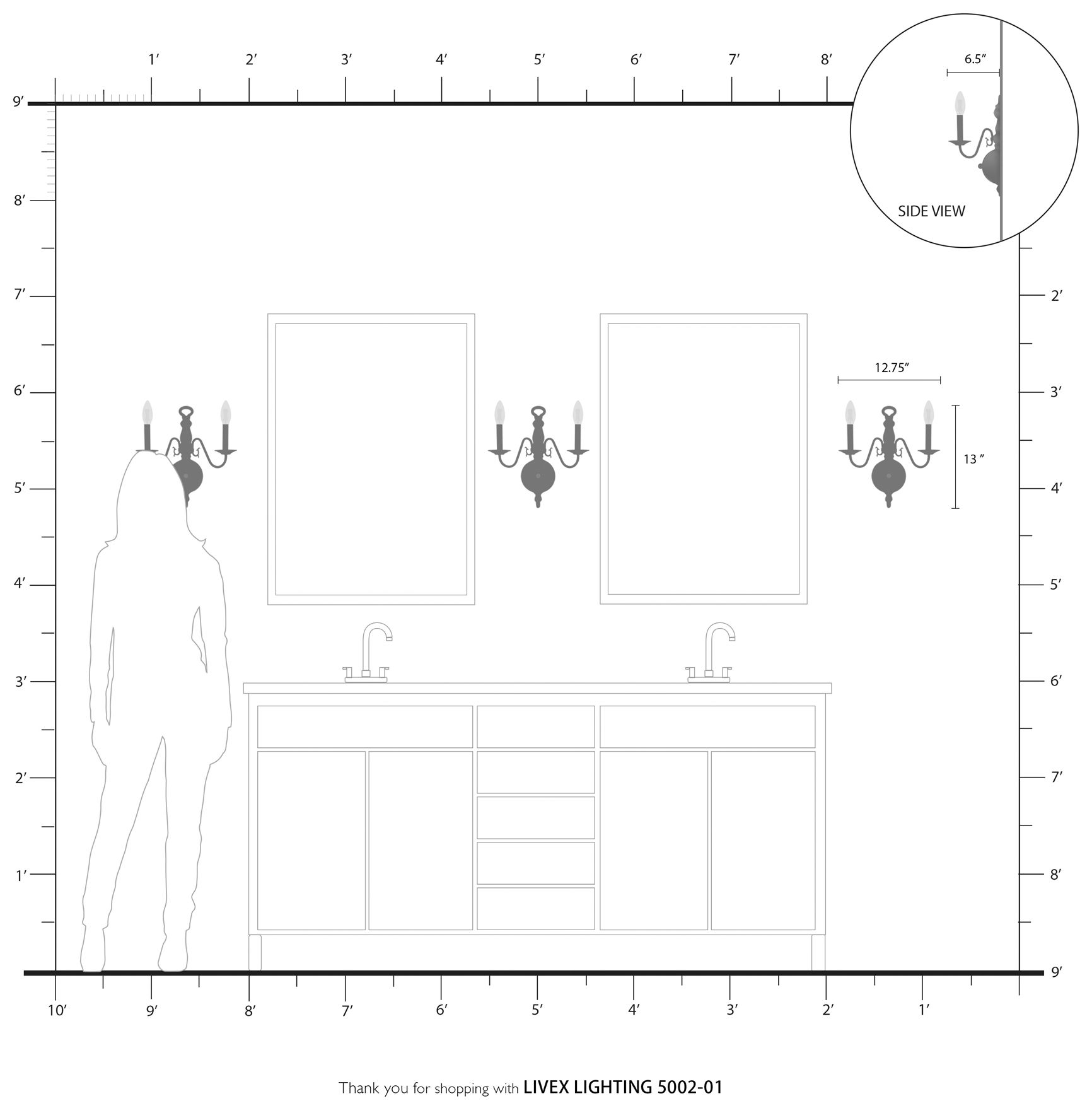 Image 7 Williamsburgh 13" High Antique Brass 2-Light Wall Sconce more views