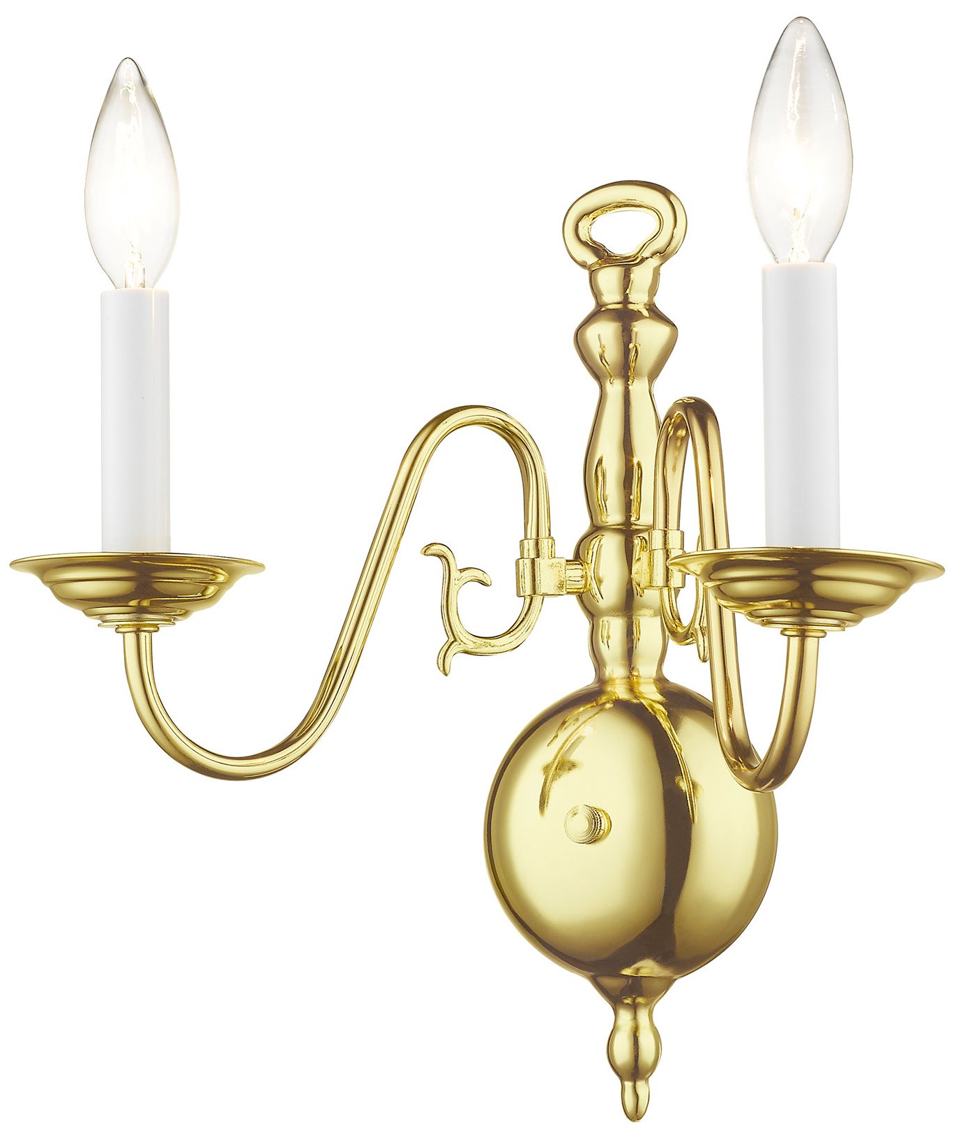 Image 2 Williamsburgh 13" High Polished Brass 2-Light Wall Sconce more views