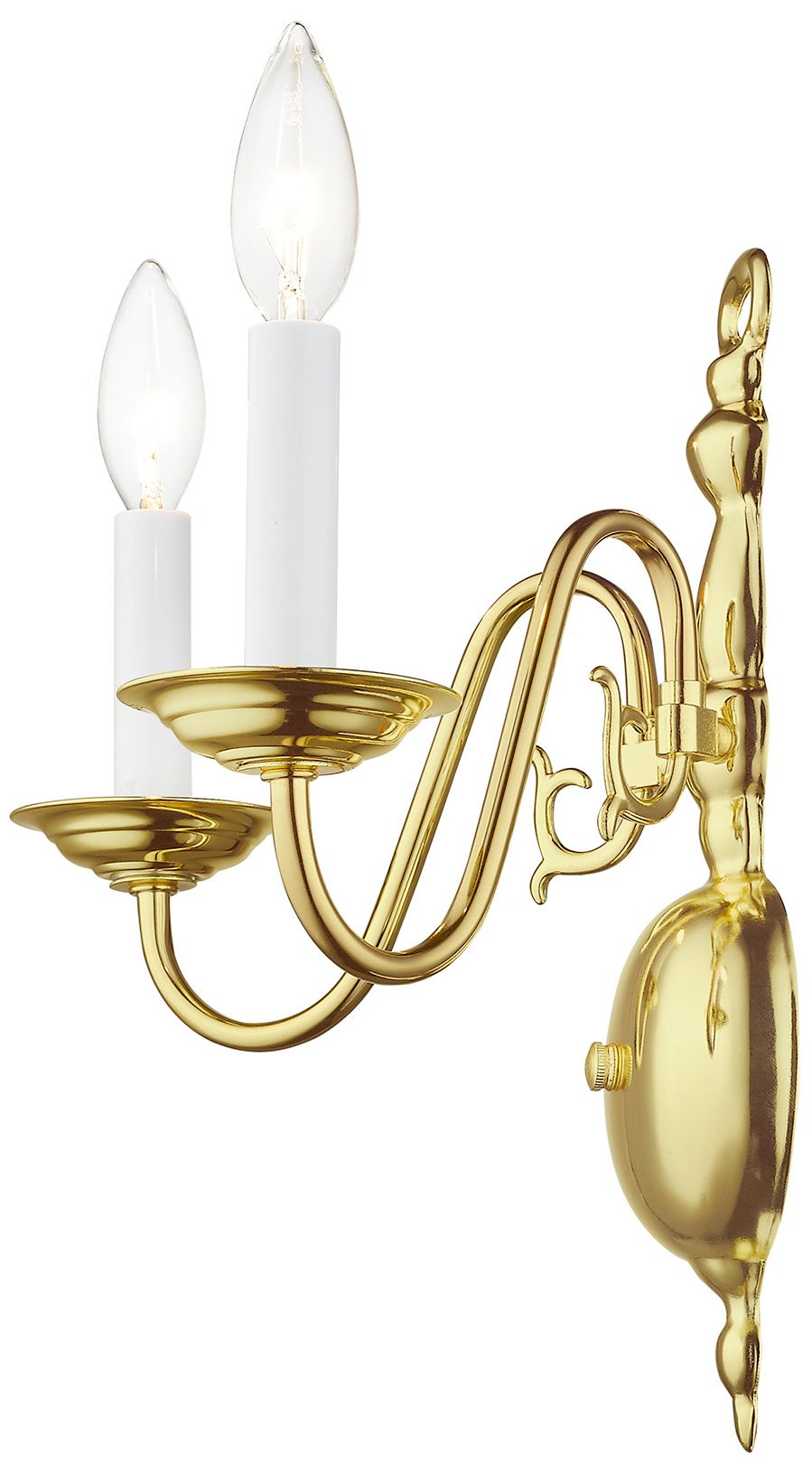 Image 3 Williamsburgh 13" High Polished Brass 2-Light Wall Sconce more views