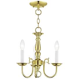Image1 of Williamsburgh 14-in 3-Light Polished Brass Candle Chandelier