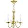Williamsburgh 14-in 3-Light Polished Brass Candle Chandelier