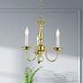 Thumbnail1 of Williamsburgh 14-in 3-Light Polished Brass Candle Chandelier