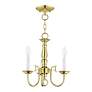 Thumbnail3 of Williamsburgh 14-in 3-Light Polished Brass Candle Chandelier more views
