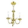 Thumbnail4 of Williamsburgh 14-in 3-Light Polished Brass Candle Chandelier more views
