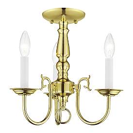 Image5 of Williamsburgh 14-in 3-Light Polished Brass Candle Chandelier more views