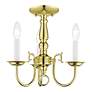 5_Williamsburgh 14-in 3-Light Polished Brass Candle Chandelier more views