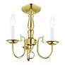 6_Williamsburgh 14-in 3-Light Polished Brass Candle Chandelier more views