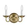 3_Williamsburgh 2 Light Antique Brass Candle Wall Sconce more views