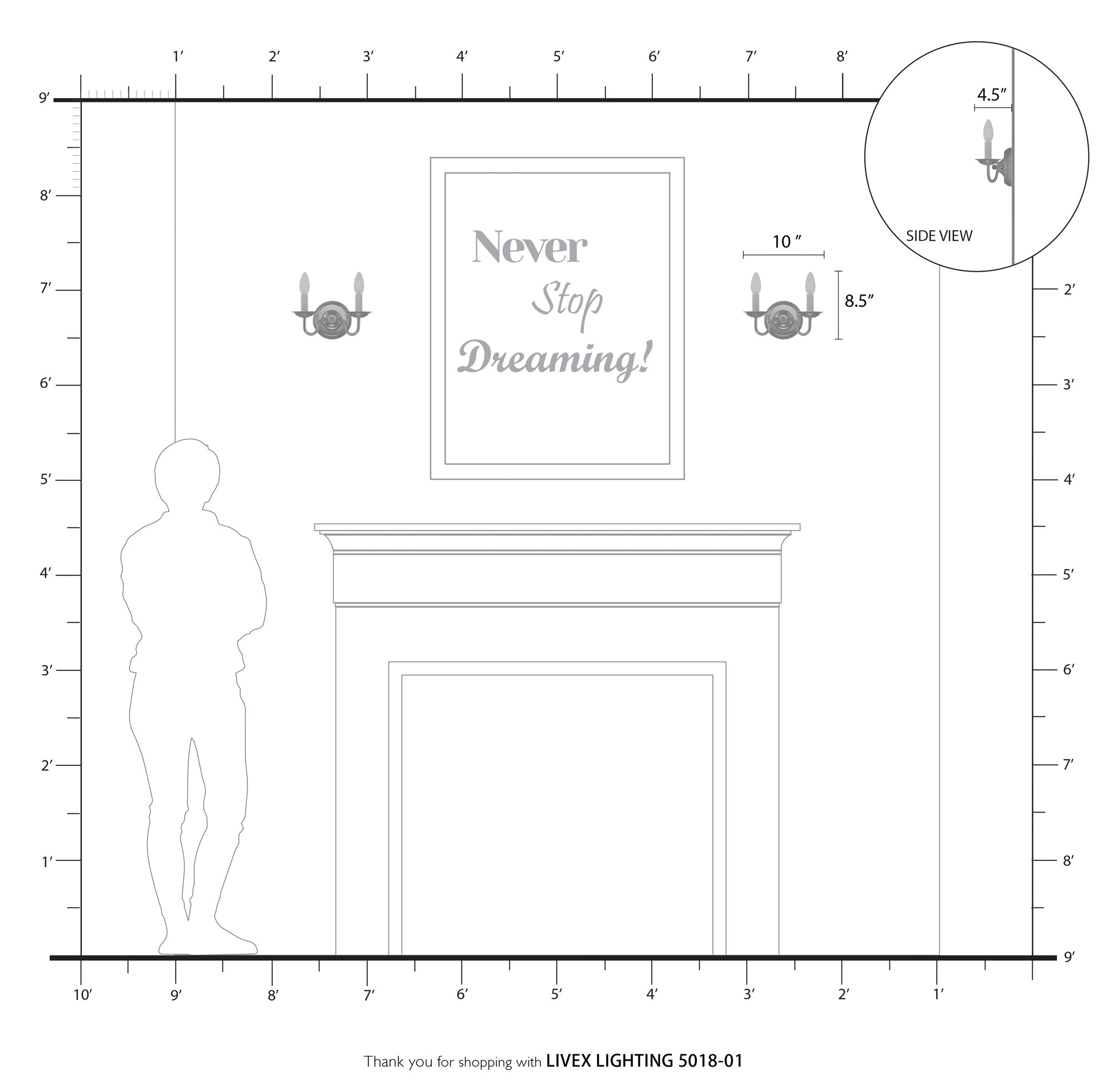 Williamsburgh 2 Light Antique Brass Candle Wall Sconce