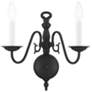 Williamsburgh 2 Light Black Candle Wall Sconce