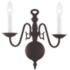 Williamsburgh 2 Light Bronze Candle Wall Sconce