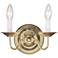 Williamsburgh 2 Light Polished Brass Candle Wall Sconce