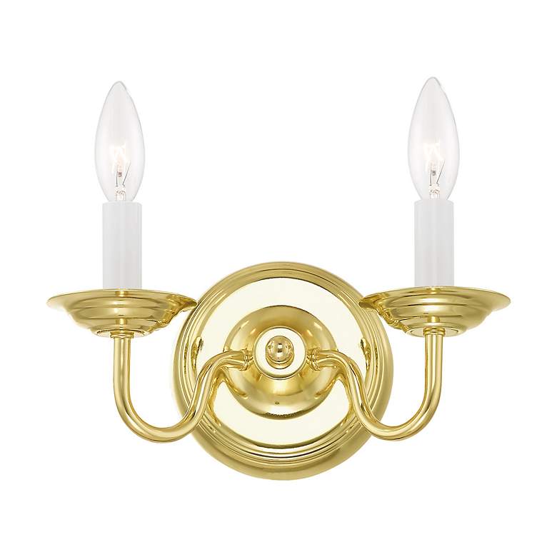 Image 4 Williamsburgh 2 Light Polished Brass Candle Wall Sconce more views