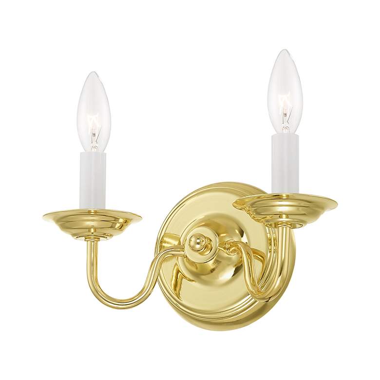 Image 5 Williamsburgh 2 Light Polished Brass Candle Wall Sconce more views