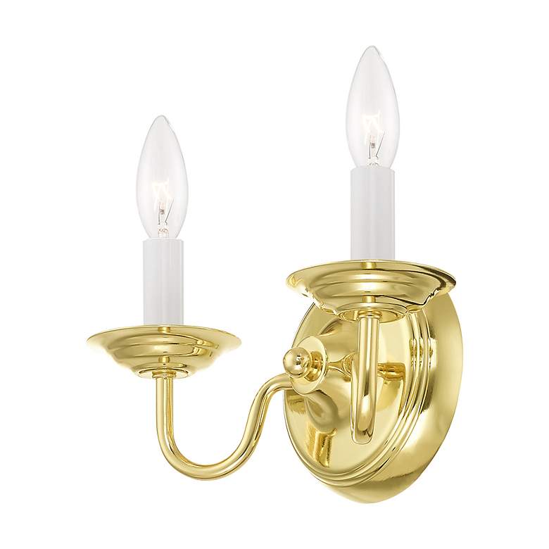 Image 6 Williamsburgh 2 Light Polished Brass Candle Wall Sconce more views