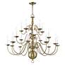 5_Williamsburgh 20 Light Antique Brass Foyer Chandelier more views