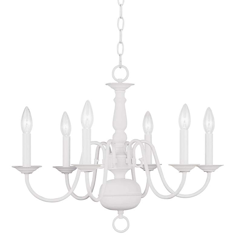 Image 1 Williamsburgh 24" Wide 6-Light White Traditional Candelabra Chandelier