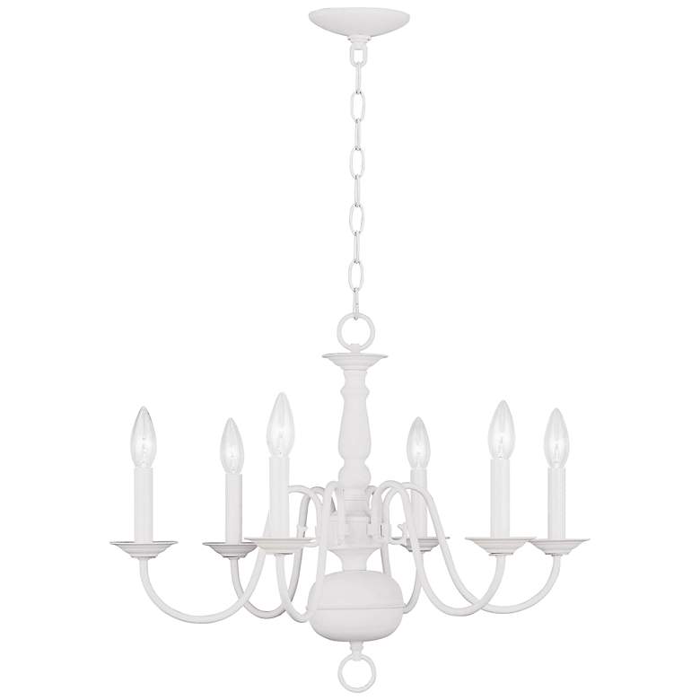 Image 4 Williamsburgh 24" Wide 6-Light White Traditional Candelabra Chandelier more views