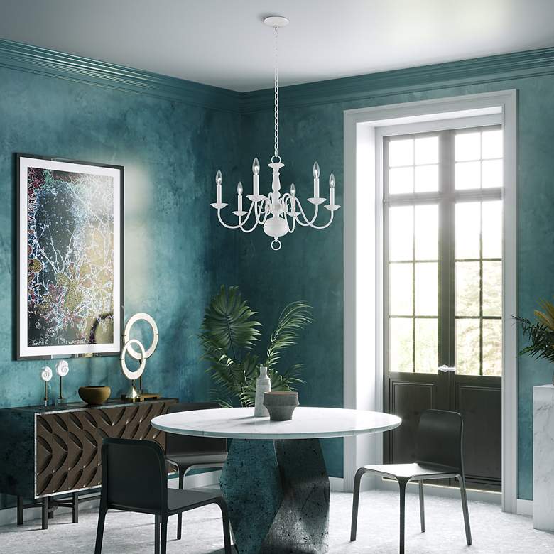 Image 6 Williamsburgh 24" Wide 6-Light White Traditional Candelabra Chandelier more views