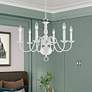 Williamsburgh 24" Wide 6-Light White Traditional Candelabra Chandelier