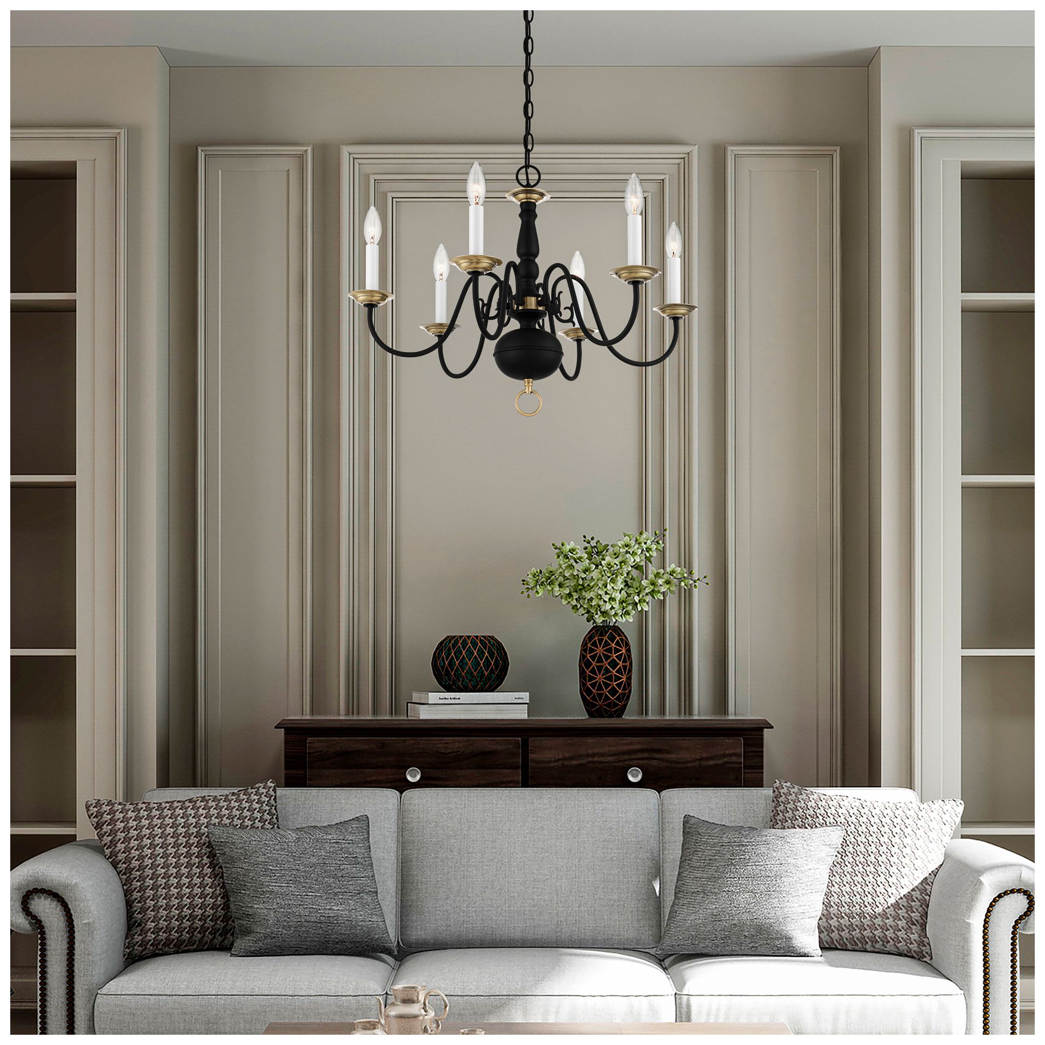 Image 4 Williamsburgh 24" Wide Black 6-Light Chandelier more views