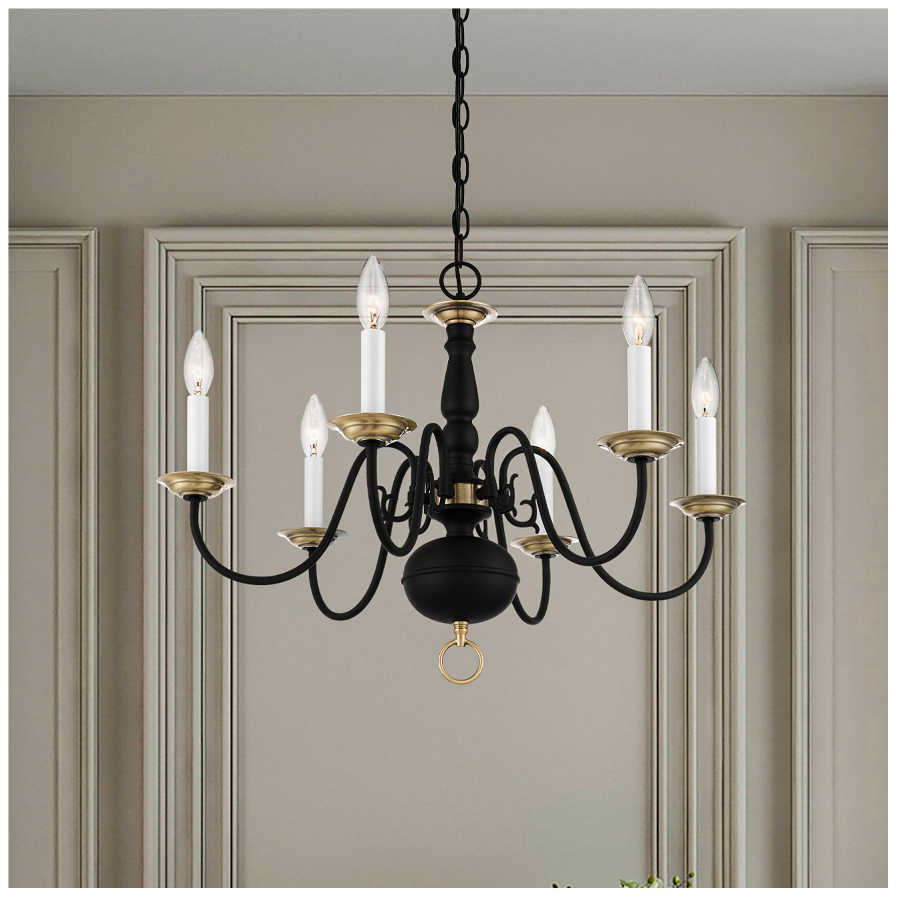Image 5 Williamsburgh 24" Wide Black 6-Light Chandelier more views