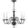 Williamsburgh 24" Wide Bronze 5-Light Candle Chandelier
