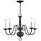 Williamsburgh 24" Wide Bronze 5-Light Candle Chandelier