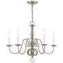 Williamsburgh 24" Wide Brushed Nickel 5-Light Chandelier