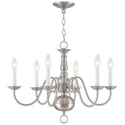 Williamsburgh 24" Wide Brushed Nickel 6-Light Chandelier