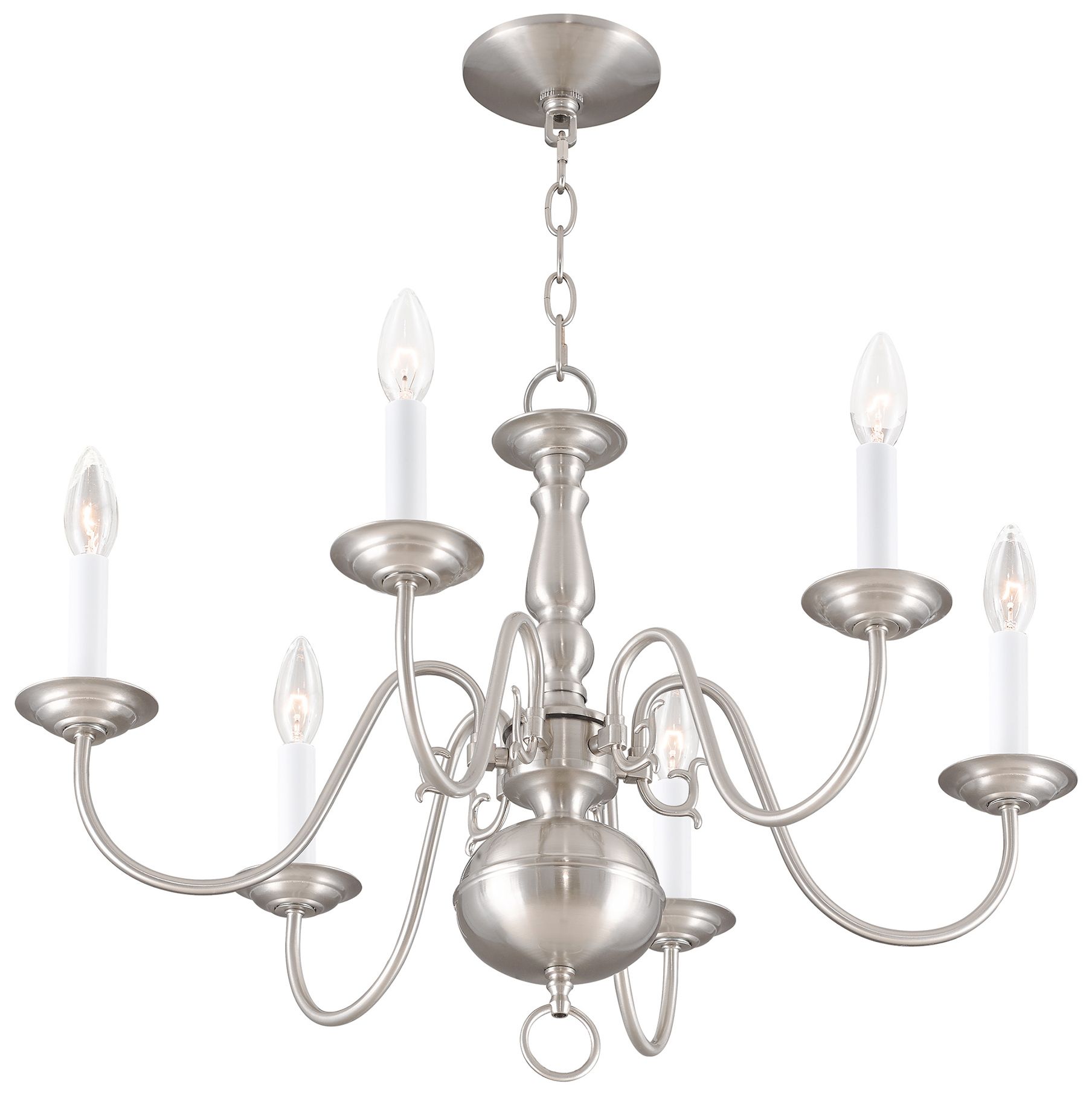 Image 3 Williamsburgh 24" Wide Brushed Nickel 6-Light Chandelier more views