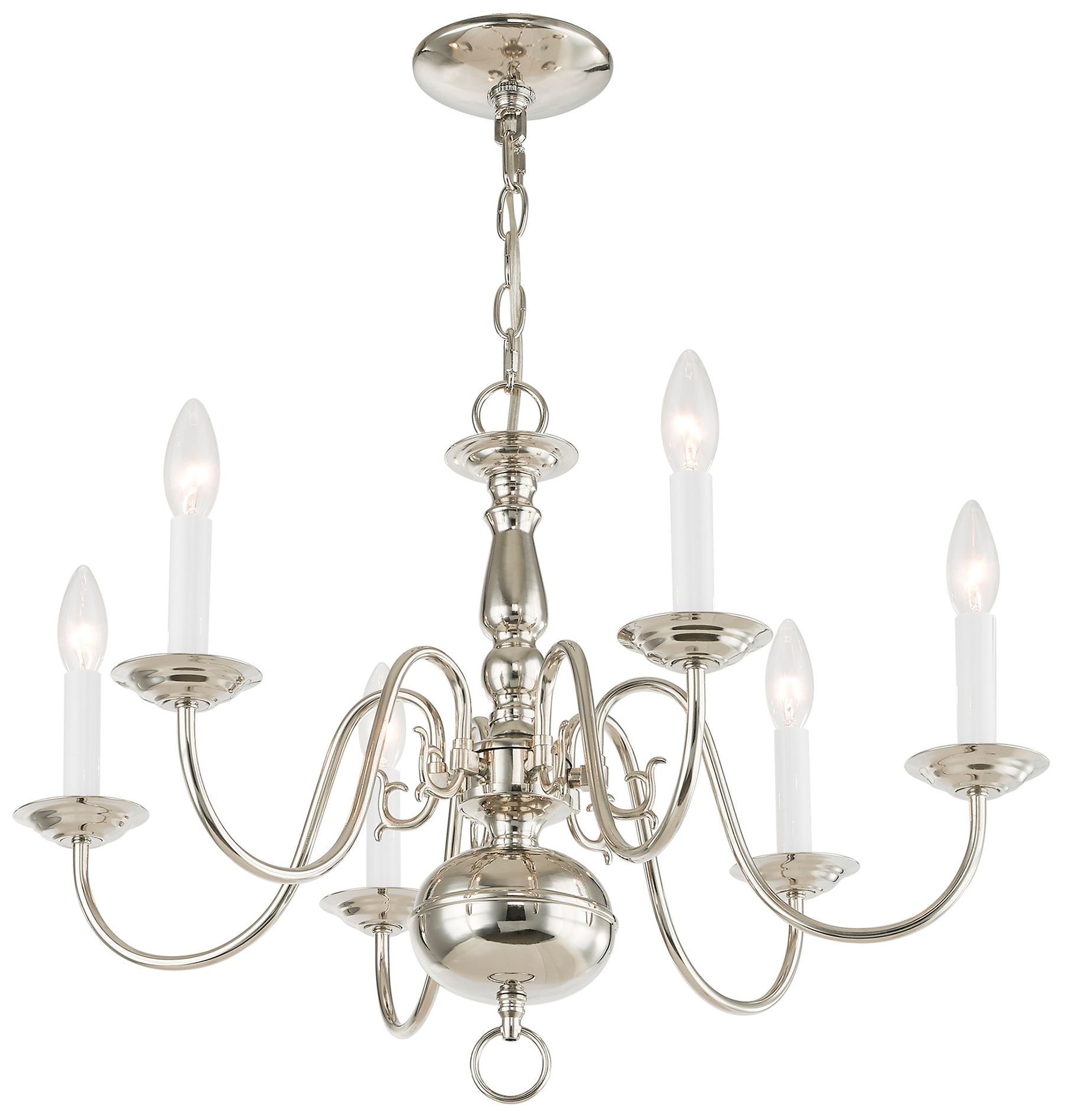 Image 4 Williamsburgh 24" Wide Polished Nickel 6-Light Chandelier more views