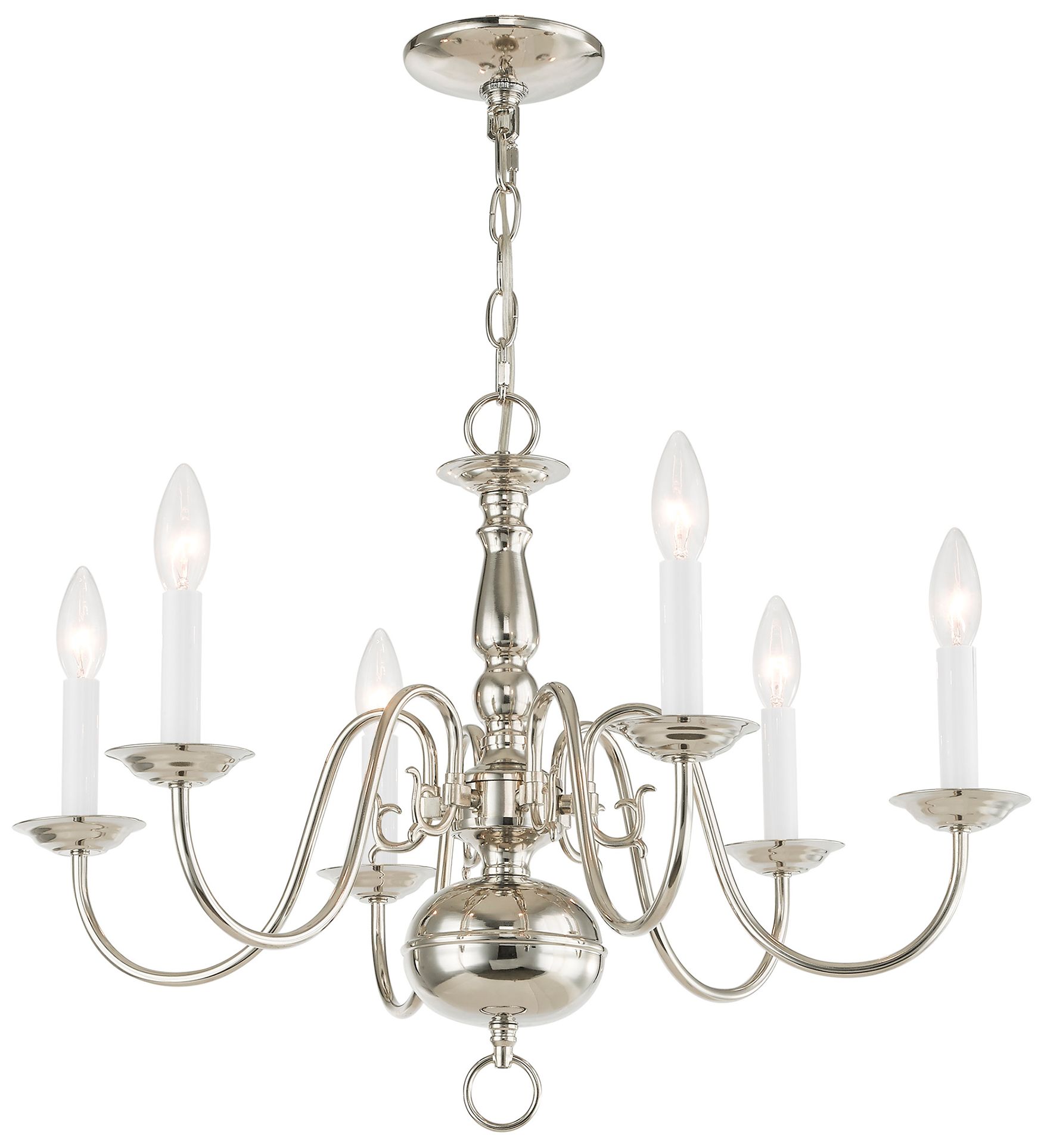 Image 5 Williamsburgh 24" Wide Polished Nickel 6-Light Chandelier more views