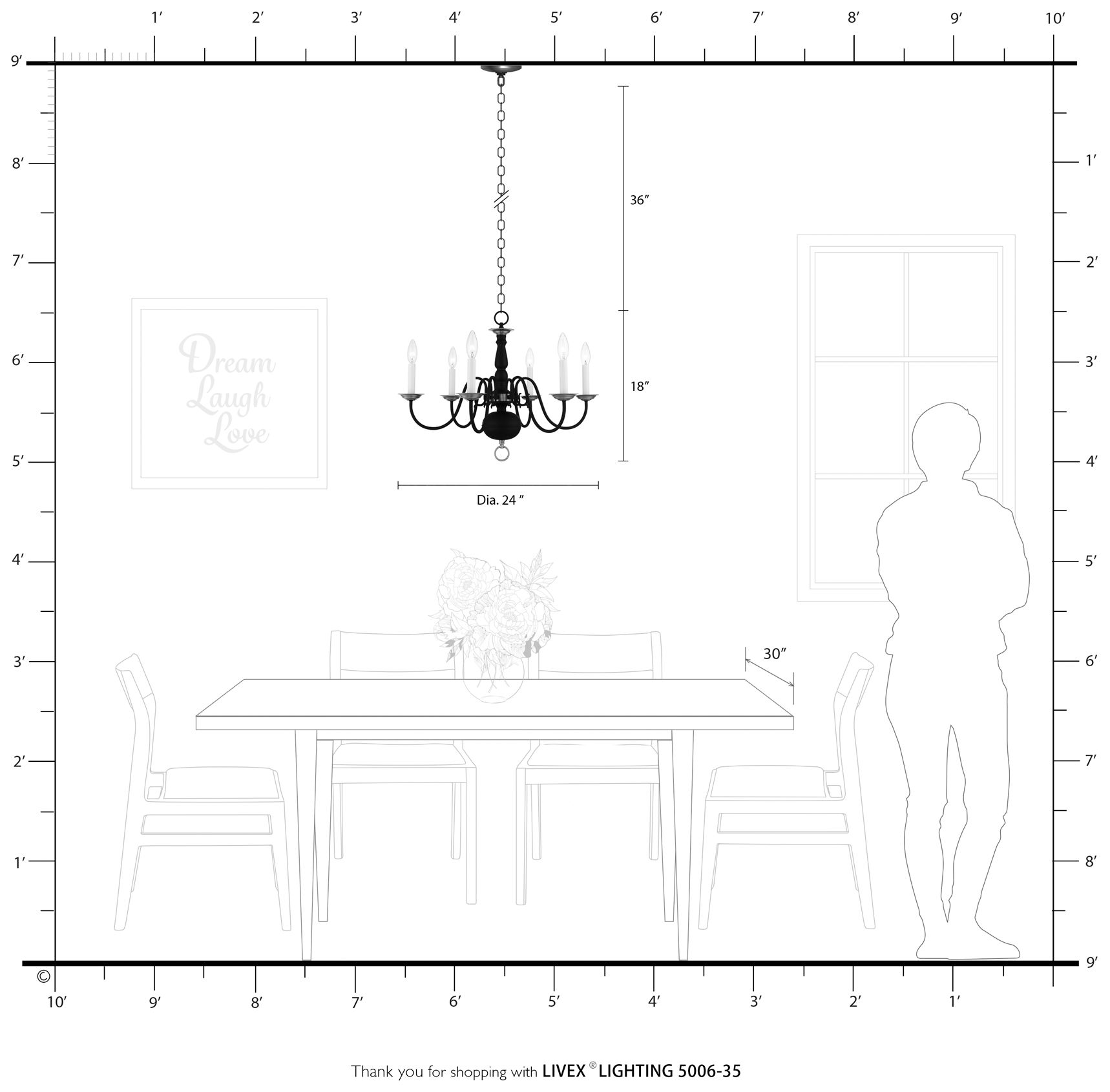 Williamsburgh 24" Wide Polished Nickel 6-Light Chandelier