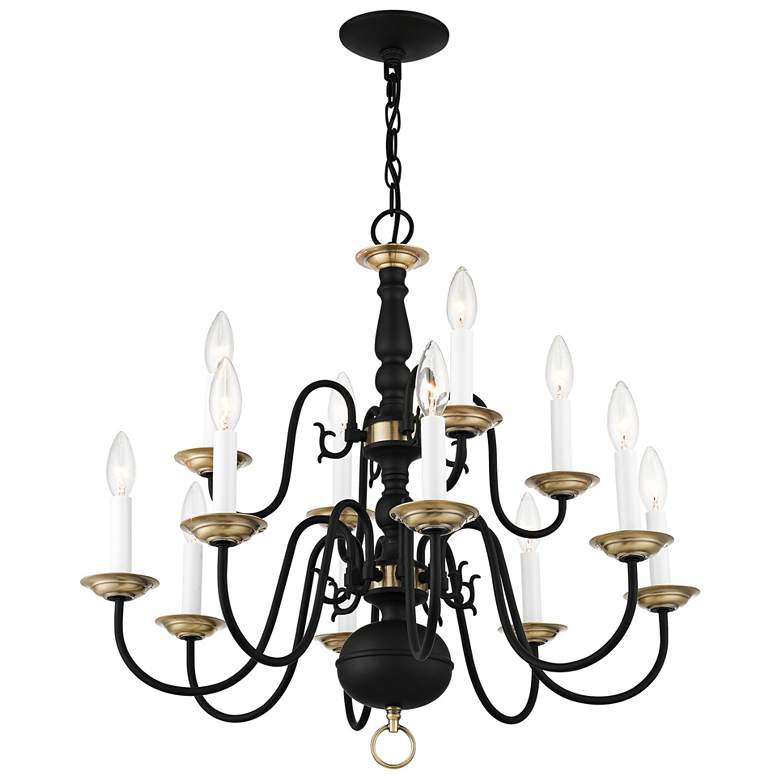 Image 5 Williamsburgh 26" Wide Black 12-Light Chandelier more views