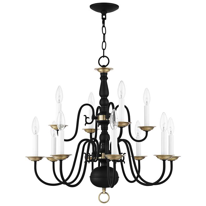 Image 6 Williamsburgh 26" Wide Black 12-Light Chandelier more views