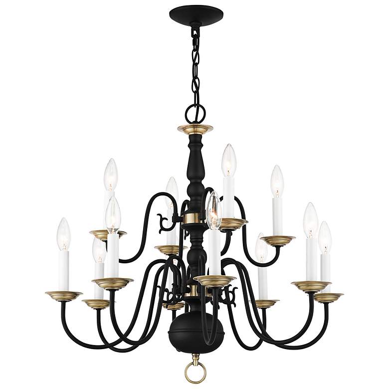 Image 7 Williamsburgh 26" Wide Black 12-Light Chandelier more views