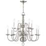 3_Williamsburgh 26"W Brushed Nickel 12-Light 2-Tier Chandelier
