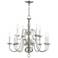 Williamsburgh 26"W Brushed Nickel 12-Light 2-Tier Chandelier