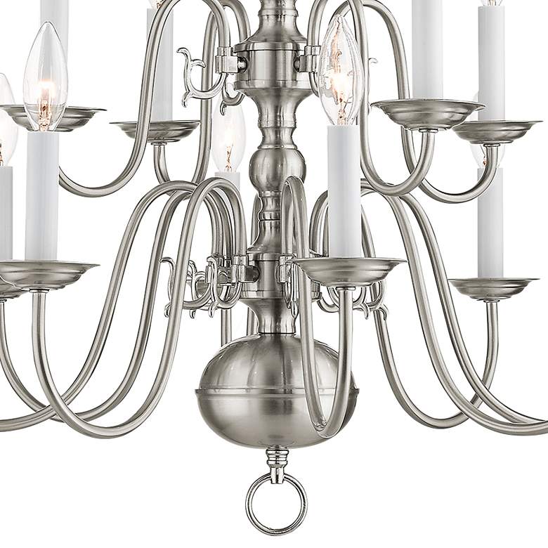 Image 4 Williamsburgh 26"W Brushed Nickel 12-Light 2-Tier Chandelier more views