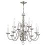 5_Williamsburgh 26"W Brushed Nickel 12-Light 2-Tier Chandelier more views