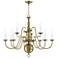 Williamsburgh 32" Wide Antique Brass 12-Light Chandelier