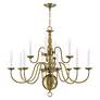 3_Williamsburgh 32" Wide Antique Brass 12-Light Chandelier more views