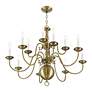 5_Williamsburgh 32" Wide Antique Brass 12-Light Chandelier more views