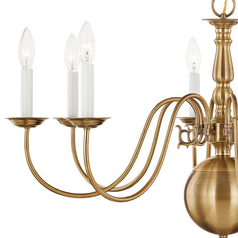 Image 4 Williamsburgh 32" Wide Antique Brass 8-Light Chandelier more views