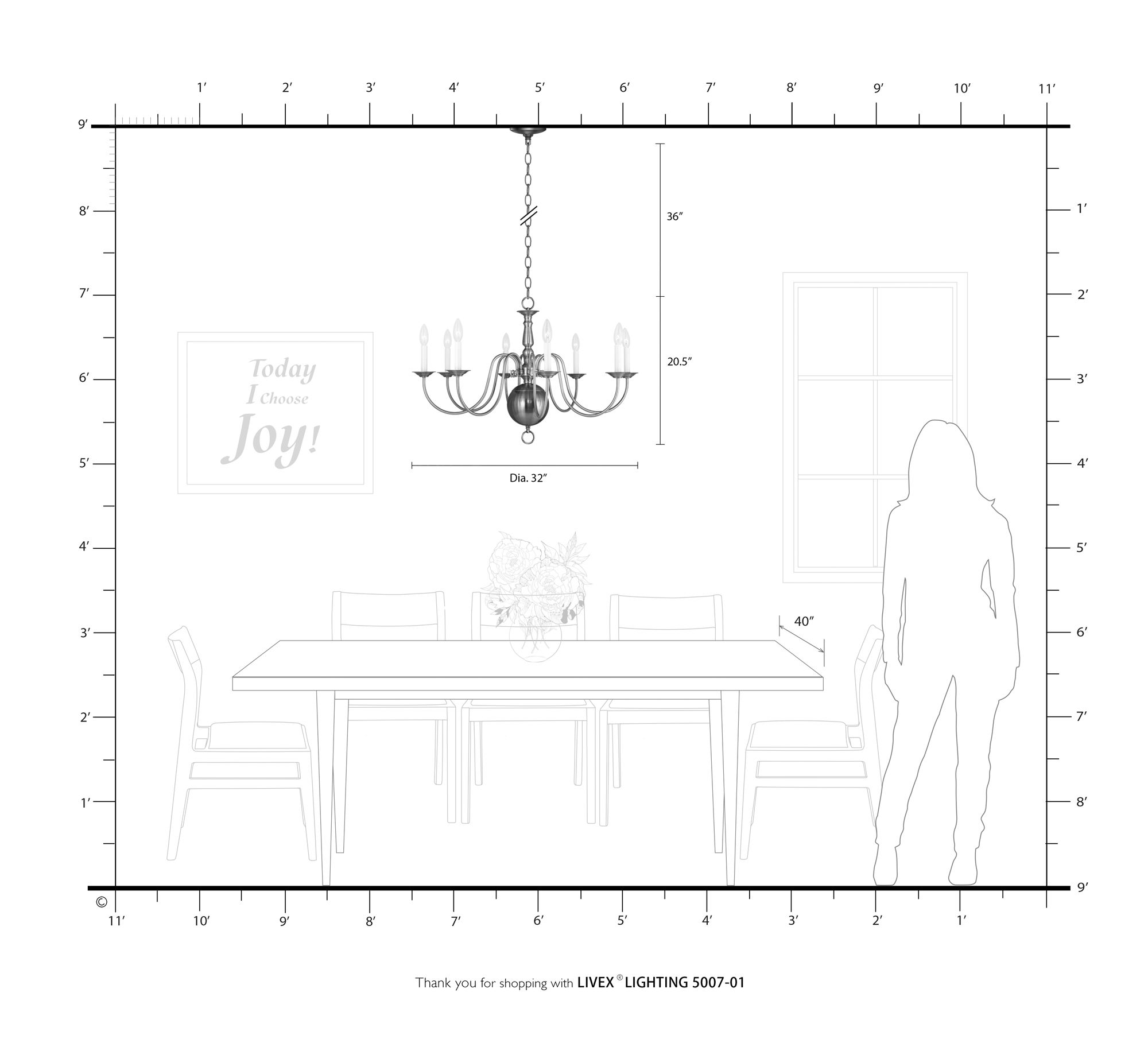 Williamsburgh 32" Wide Antique Brass 8-Light Chandelier in scene