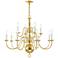 Williamsburgh 32" Wide Polished Brass 12-Light Chandelier