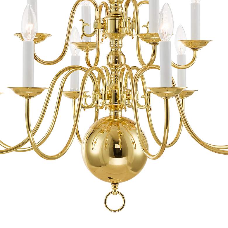 Image 4 Williamsburgh 32" Wide Polished Brass 12-Light Chandelier more views